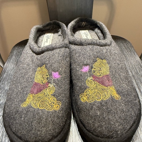 Disney Winnie the Pooh Gray Slippers with Colorful Embroidery - Picture 14 of 14